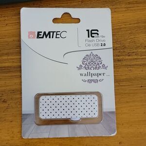 EMTEC 16 GB USB 2.0 Flash Drive Wallpaper Polka-dot Store Files New
